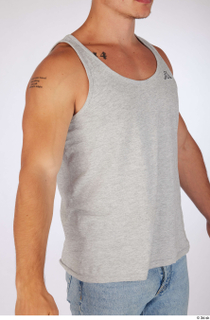 Darren casual dressed grey tank top upper body 0008.jpg